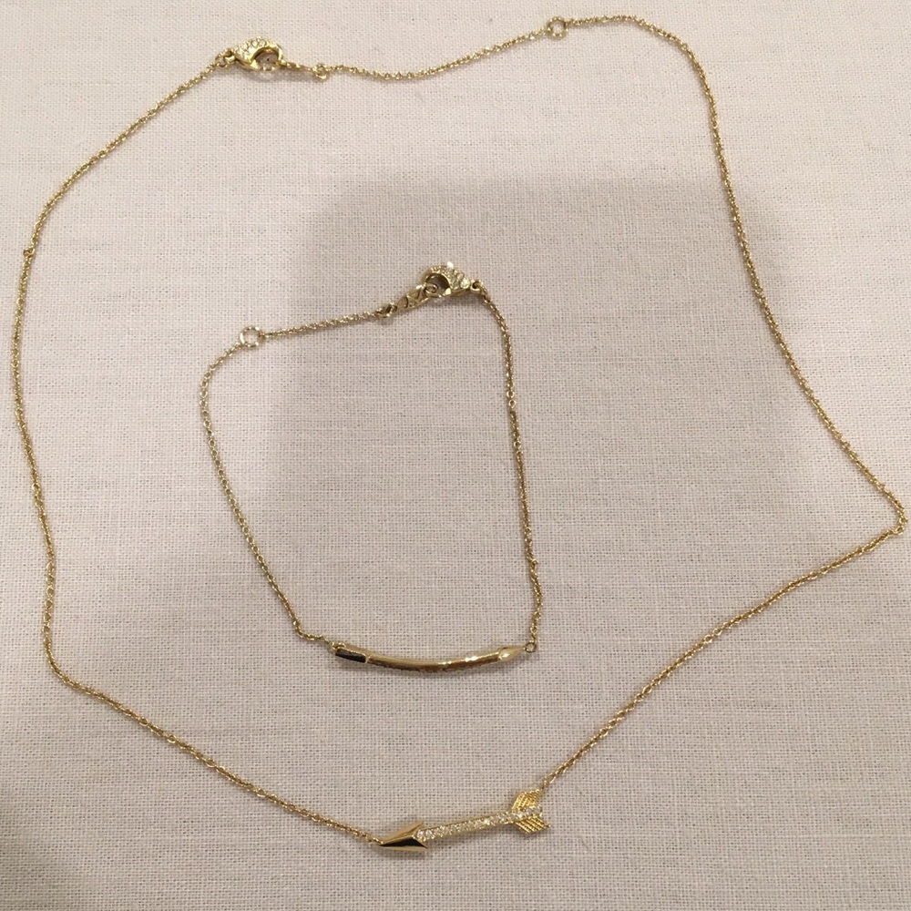 Nadri Pave Arrow Necklace and Bracelet Set